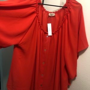 Off the shoulder dress shirt